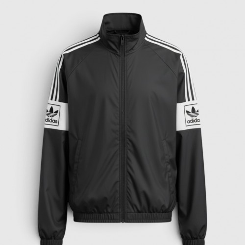 Adidas Originals Αντιανεμικό Τζάκετ Μαύρο με Λευκές Ρίγες /pre owned